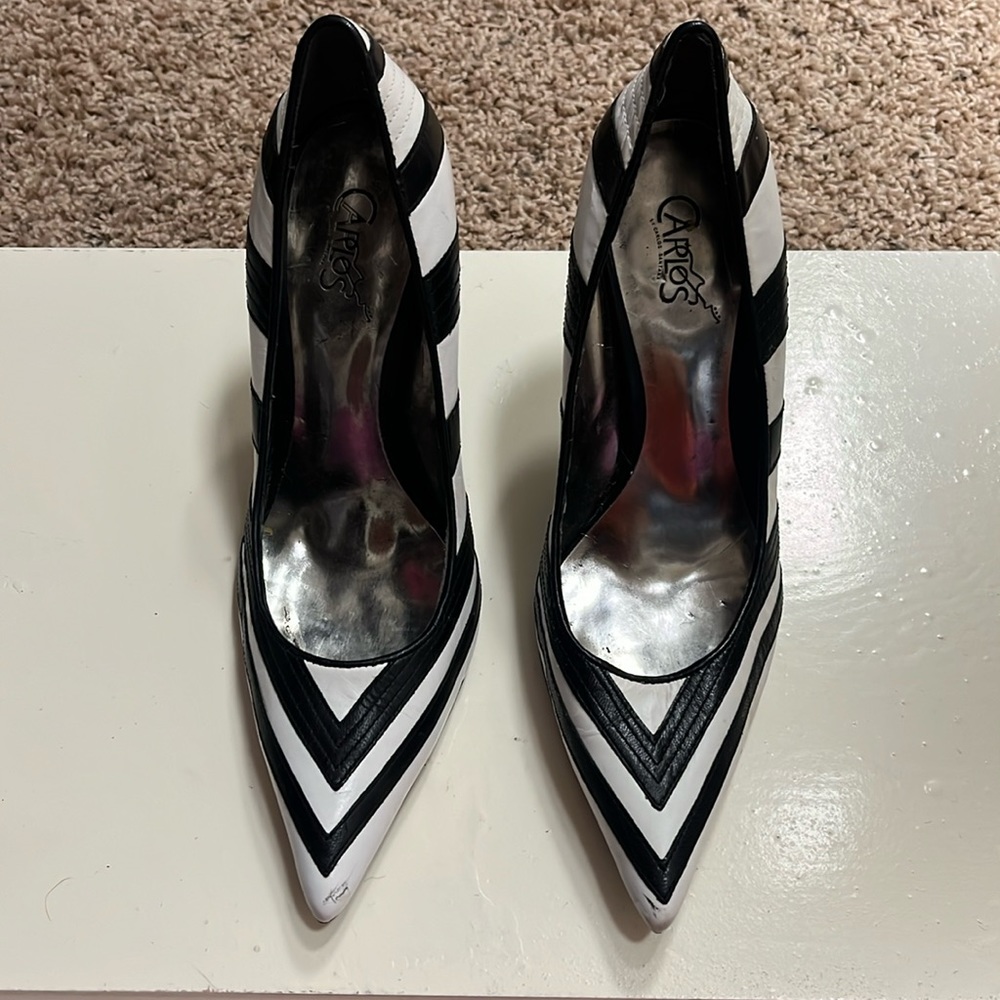 Black and white heels